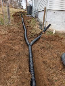 Drainage pipe in the ground